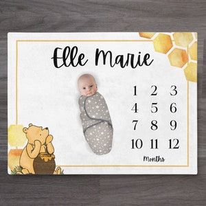 Winnie the Pooh Milestone Blanket Winnie the Pooh Baby Shower Winnie the Pooh Winnie the Pooh Baby Winnie the Pooh Nursery Etsy Canada