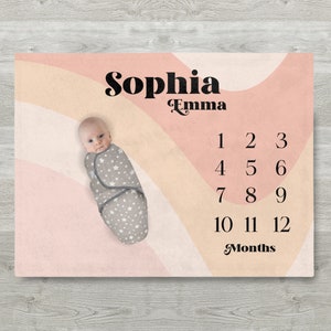 girl milestone blanket, baby girl milestone blanket, pink milestone blanket, floral, baby milestone blanket, girl, flowers, pink, retro