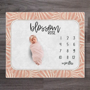 milestone blanket, girl milestone blanket, baby girl milestone blanket, pink milestone blanket, floral, baby milestone blanket, baby girl