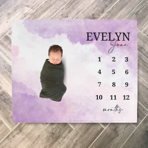 purple milestone blanket, purple, girl milestone blanket, milestone blanket girl, baby milestone blanket, girl, purple baby shower