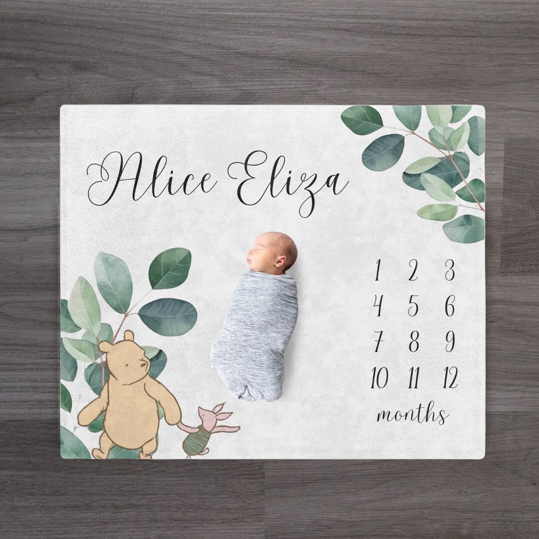 Winnie the Pooh Milestone Blanket, Winnie the Pooh Baby Shower, Winnie