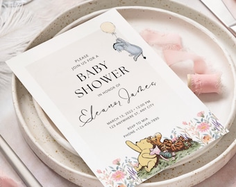 winnie the pooh baby shower invitation, winnie the pooh baby shower invitation template, winnie the pooh, winnie the pooh baby shower