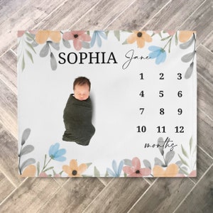 girl milestone blanket, baby girl milestone blanket, pink milestone blanket, floral, baby milestone blanket, girl, flowers, pink, retro