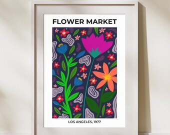 Flower Market Art Print Download, Poster, Wall Art, A3, Floral, Home Decor, Digital Art, Bright, Wall Art, Vibrant, Affordable