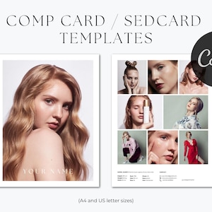 Modeling Model Comp Card / Sedcard for Castings, Compcard Sedcard for Models - Canva Template A4 and US letter