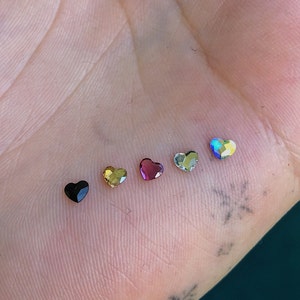 4x Herz Kristalle (Swarovski) - verschiedene Farben