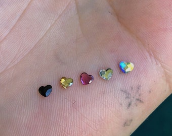 10pcs Tooth Gems Preciosa® Lead Free Golden Shadow Heart Non Hotfix Designs  Foiled 3mm Rhinestones Flatbacks 