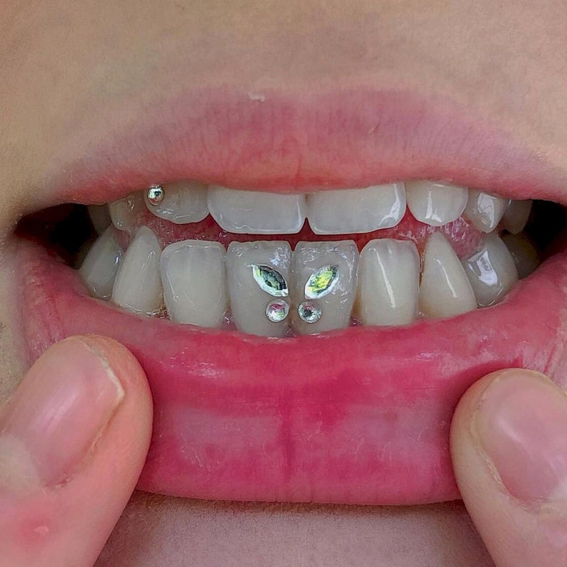 Conjunto de mariposas de cristal Navette Swarovski Gema de dientes imagen 2