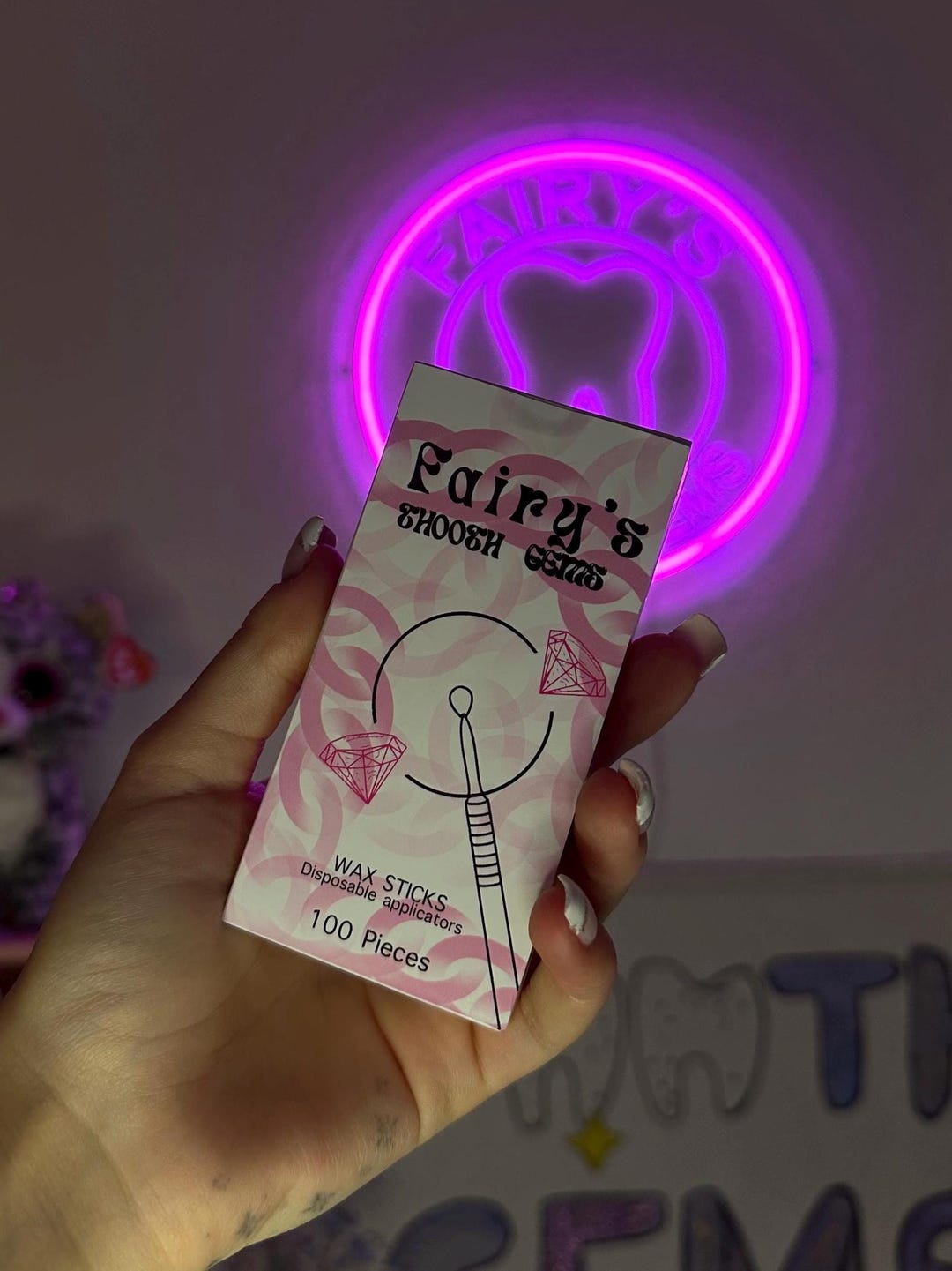 Tooth Gem/ Crystal Picker in Pink Wax Sticks Tool/ Must Have Etsy