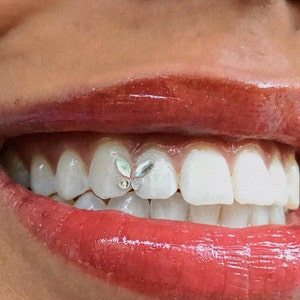 Conjunto de mariposas de cristal Navette Swarovski Gema de dientes imagen 3
