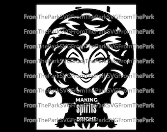 Madam Leota Making Spirits Bright Haunted Mansion Christmas Ornament File Download / svg / pdf / dxf