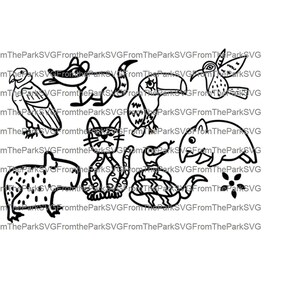 Encanto Animals Leopardo Capibara Serpiente Colibrí Archivo digital Descarga / SVG / PDF / DXF