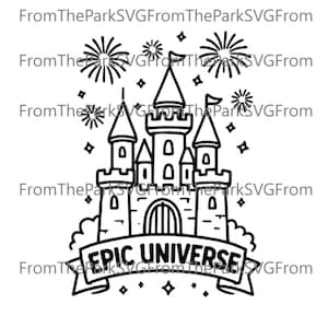 Descarga de archivos digitales / SVG / PDF / DXF de Epic Universe Magic Kingdom Castle Mash Up Celebration