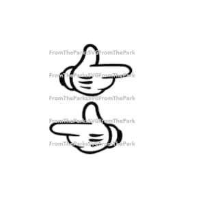 Mickey Goofy Minnie wijst naar links en rechts Digitaal bestand downloaden/SVG/PDF/DXF
