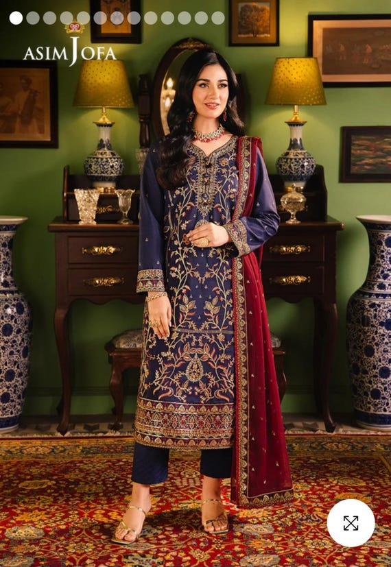 Asim Jofa Embroidered Twisted Lawn 3PCS Blue LARGE - Etsy Asim Jofa Embroidered Twisted Lawn 3PCS Blue LARGE - Etsy