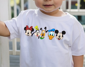 Famille de chemises Disneyworld rétro pour tout-petit, chemise oreilles de Mickey, chemise amis Disney, chemise, chemise Disneyland, cadeau Disney pour les enfants