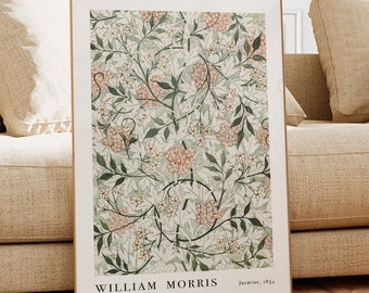 Grabado botánico Art Nouveau "Jazmín" de William Morris.