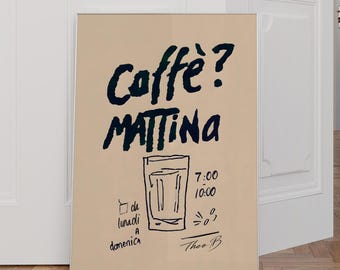 Italienisches Kaffee Poster, Espresso Wand Kunst Druck