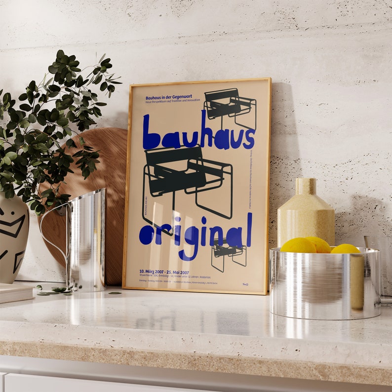 Wassily Chair Bauhaus Poster, Vintage Graphic Design Print - Etsy