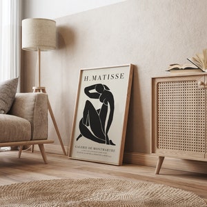 Matisse Print, Matisse Black Print, Black Nude Lady 2, Cut-outs Print