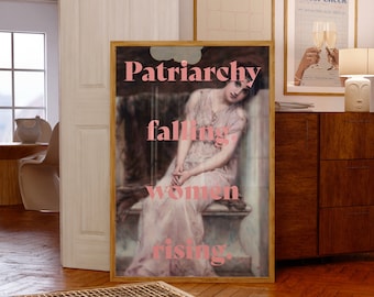 Feminist Altered Art Print, Pink Maximalist Decor