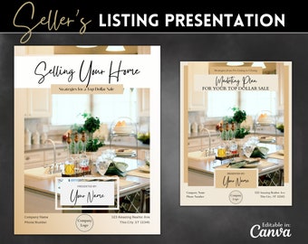 Présentation de la fiche vendeur l Marketing immobilier l Modifiable dans Canva