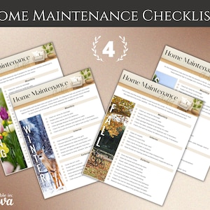 Quarterly & Monthly Home Maintenance Checklists | Canva Template