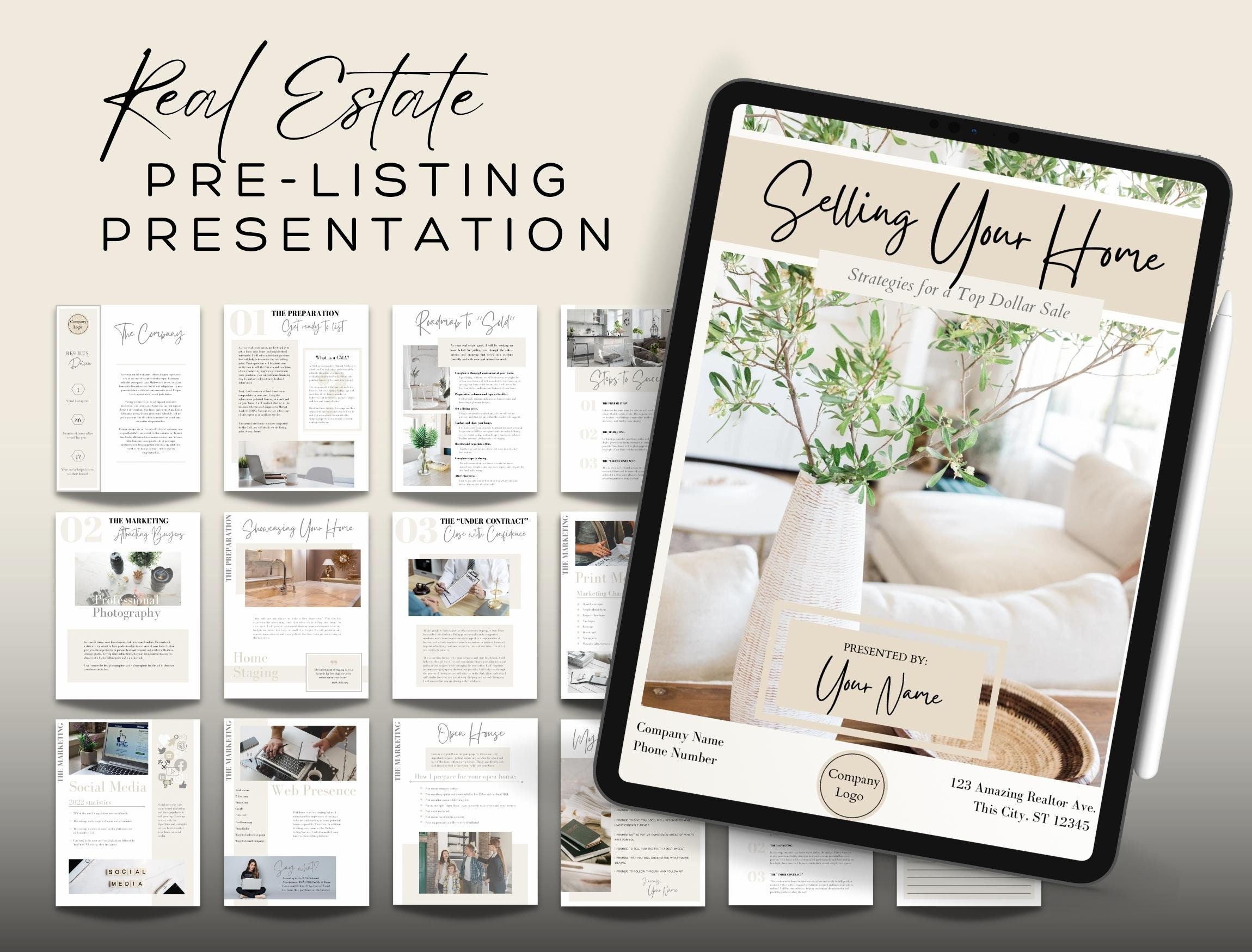 Seller Listing Presentation L Real Estate Marketing L Editable - Etsy