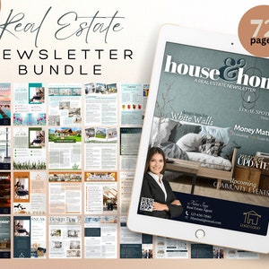 REAL ESTATE NEWSLETTER Bundle, Real Estate Farming, Newsletter Template, Real Estate Marketing, Realtor Farming, Canva template