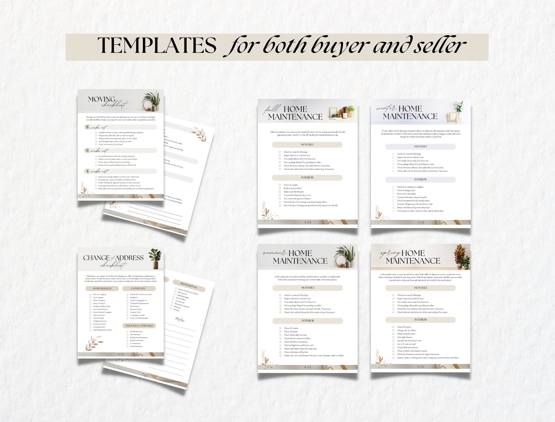 Real Estate BUYER and SELLER Checklist Bundle | Canva Template ...
