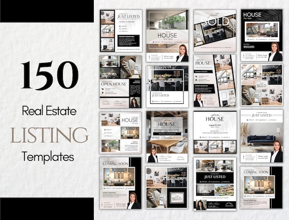Real Estate Social Media Posts | Instagram and Facebook Templates | Real Estate Marketing | Canva Templates | Listing Updates
