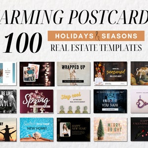 SAISON & HOLIDAY POSTKARTEN | Mailer Marketing | Bauernhof Postkarte | Agent Marketing | Canva Template | Prospektion