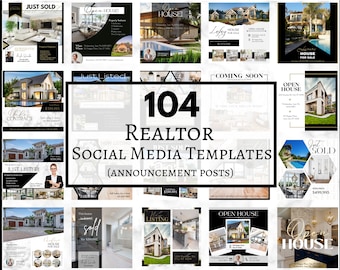 Post sui social media immobiliari / Modelli Instagram e Facebook / Marketing immobiliare / Modelli Canva / Post di annunci