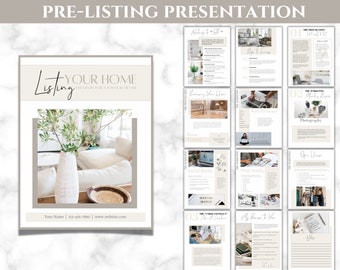 listing presentation kit real estate Seller Pre-Listing Presentation | Real Estate Marketing | Editable Canva Template