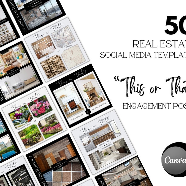 50 Would You Rather Posts | This or That | Instagram and Facebook Social Media Templates | Real Estate