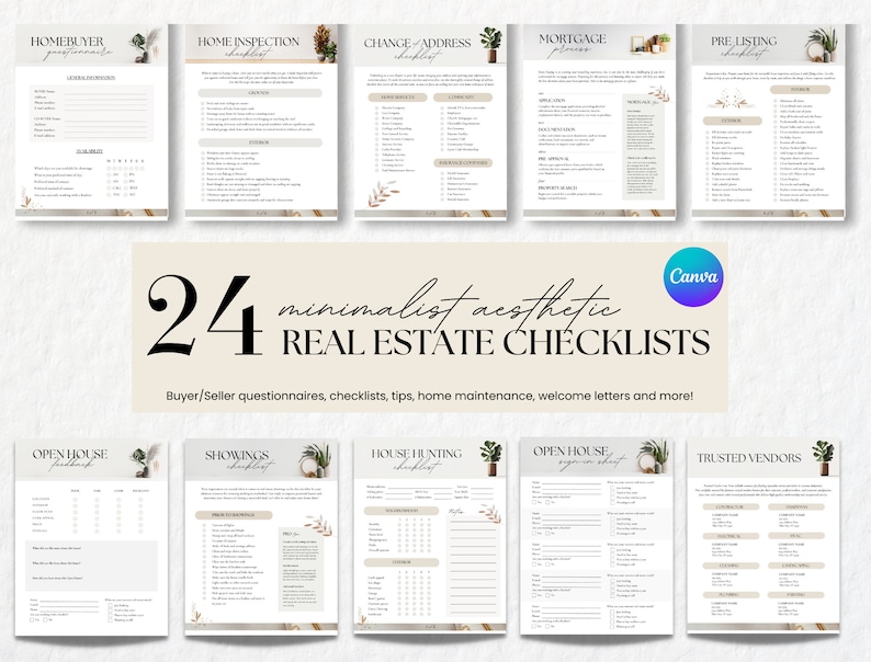 Real Estate BUYER and SELLER Checklist Bundle | Canva Template ...