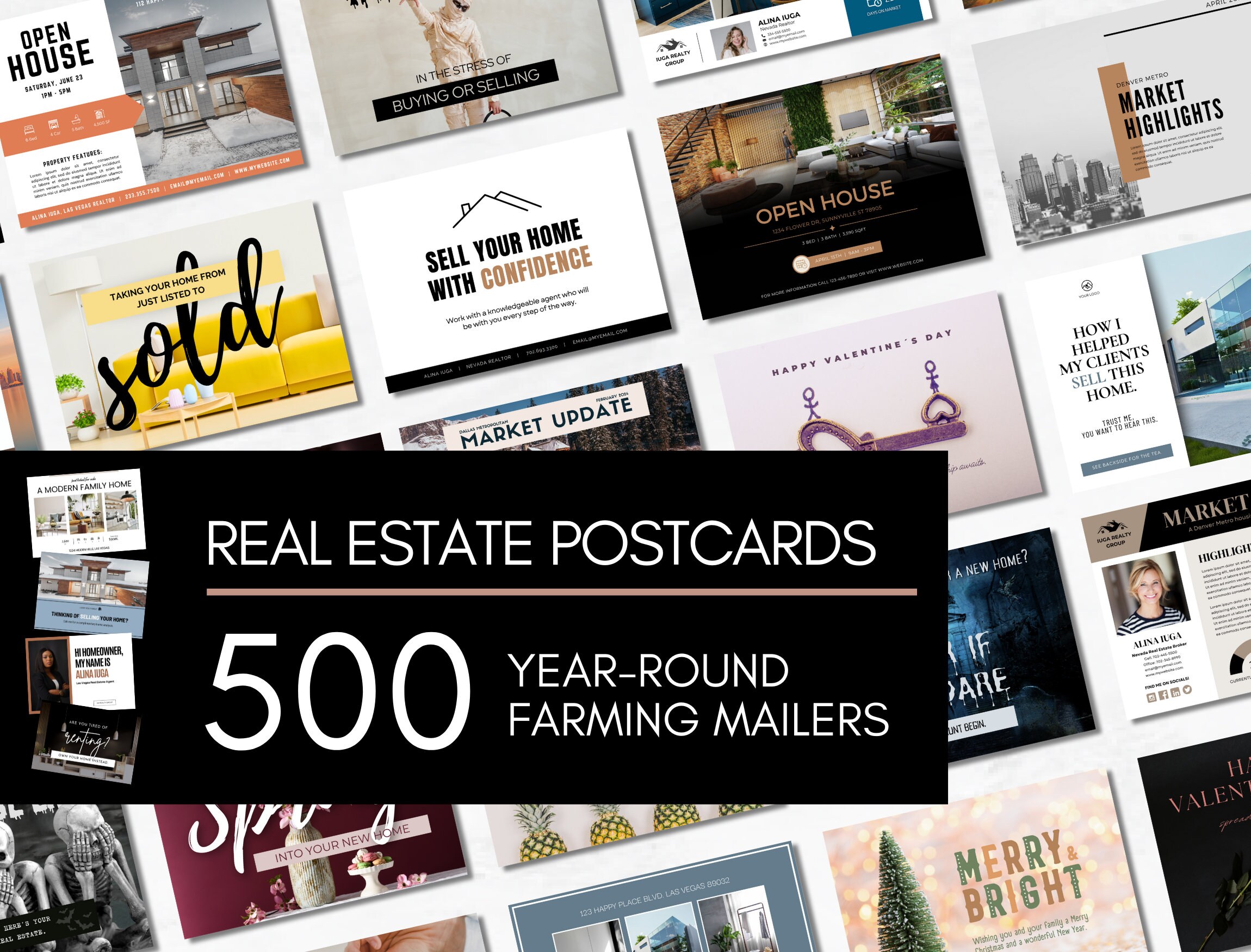 Real Estate Farming Postcards | Mailer Marketing | Listing Updates | Housing Market Update | Prospecting | Canva Template | Agent Marketing