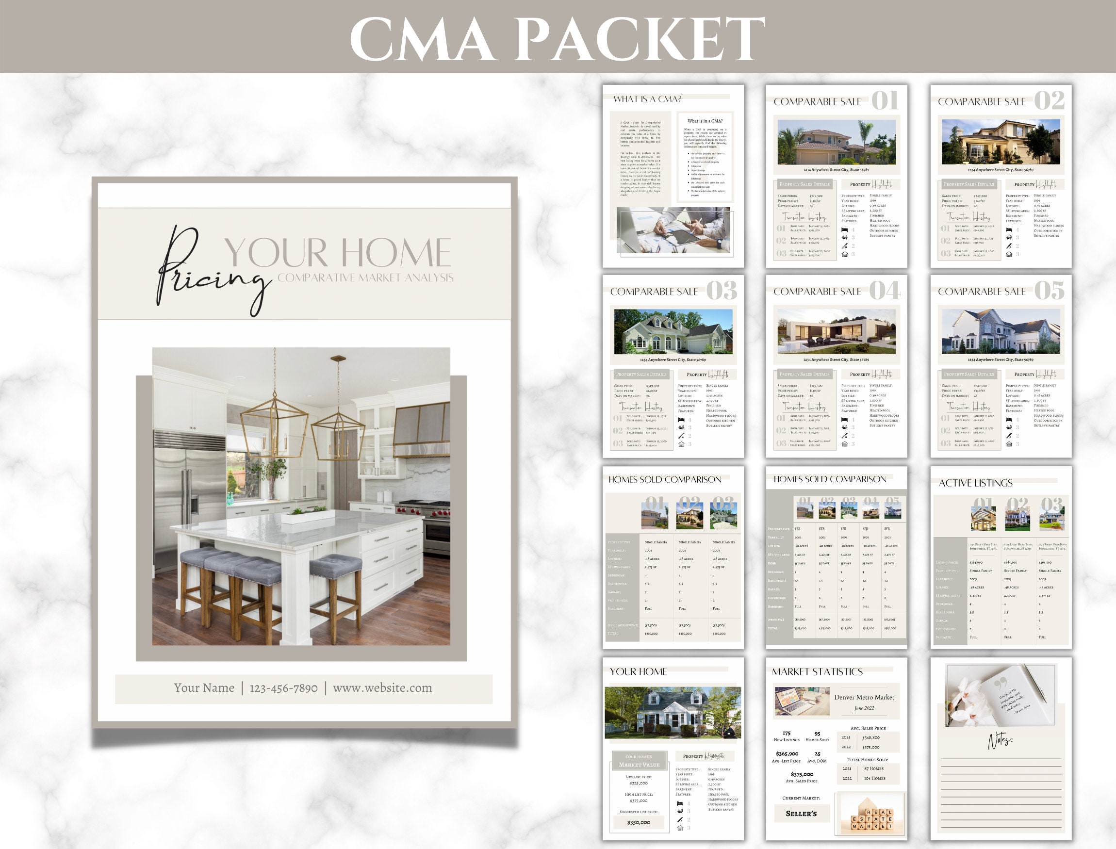 Real Estate CMA Packet Comparative Market Analysis Canva Etsy Real Estate CMA Packet Comparative Market Analysis Canva Etsy