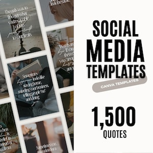 1500 Social Media Templates | Quotes | Lifestyle, Business, Wealth, Real Estate, Motivation | Canva Templates