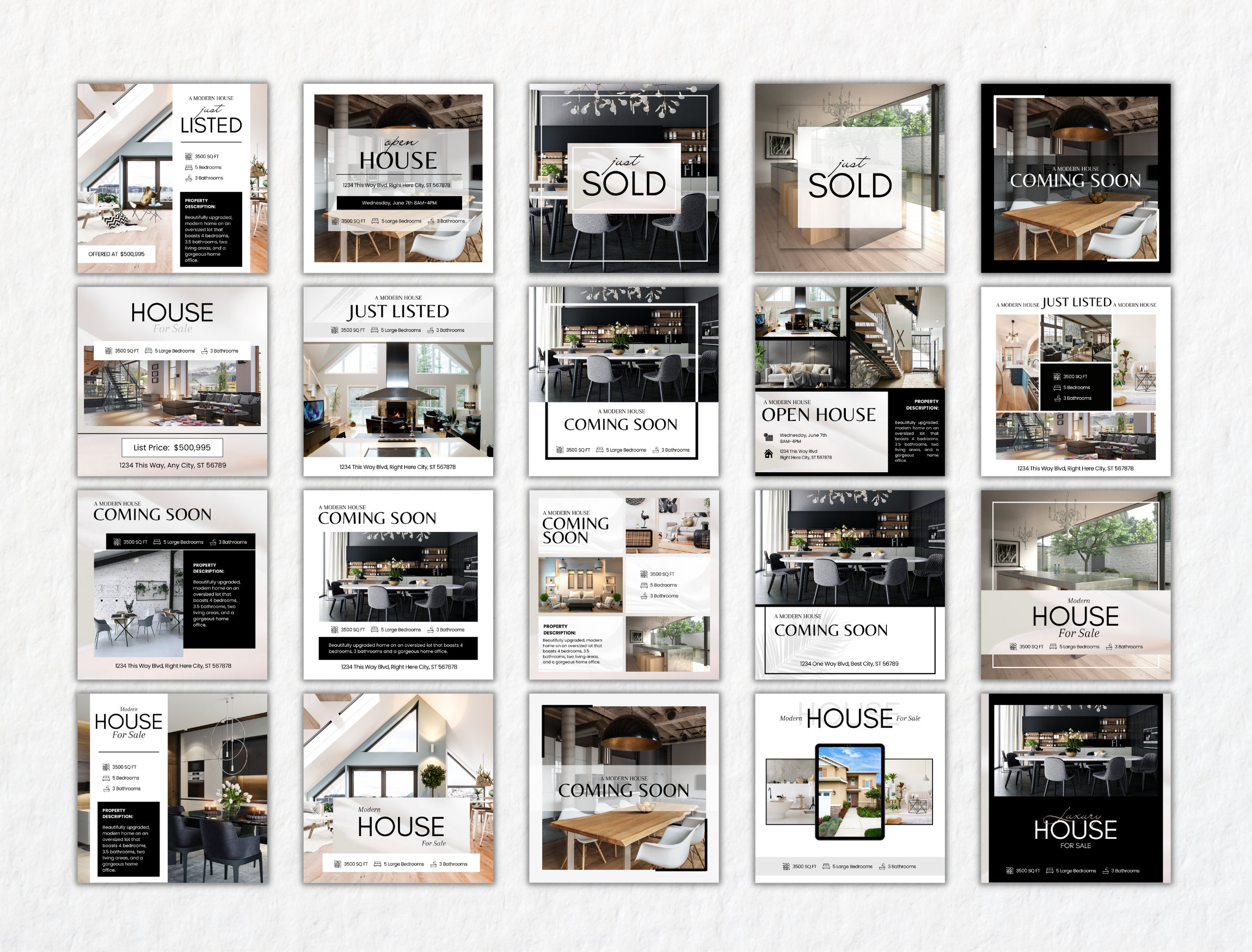 Real Estate Social Media Posts Instagram and Facebook - Etsy