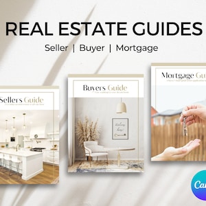 Sellers Guide, Buyers Guide & Mortgage Guide Bundle | Customizable Canva Real Estate Templates