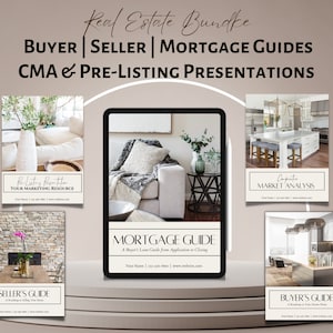 Real Estate Buyer Guide | Seller Guide | Mortgage Guide | CMA | Listing Presentation | Real Estate Marketing | Canva Template