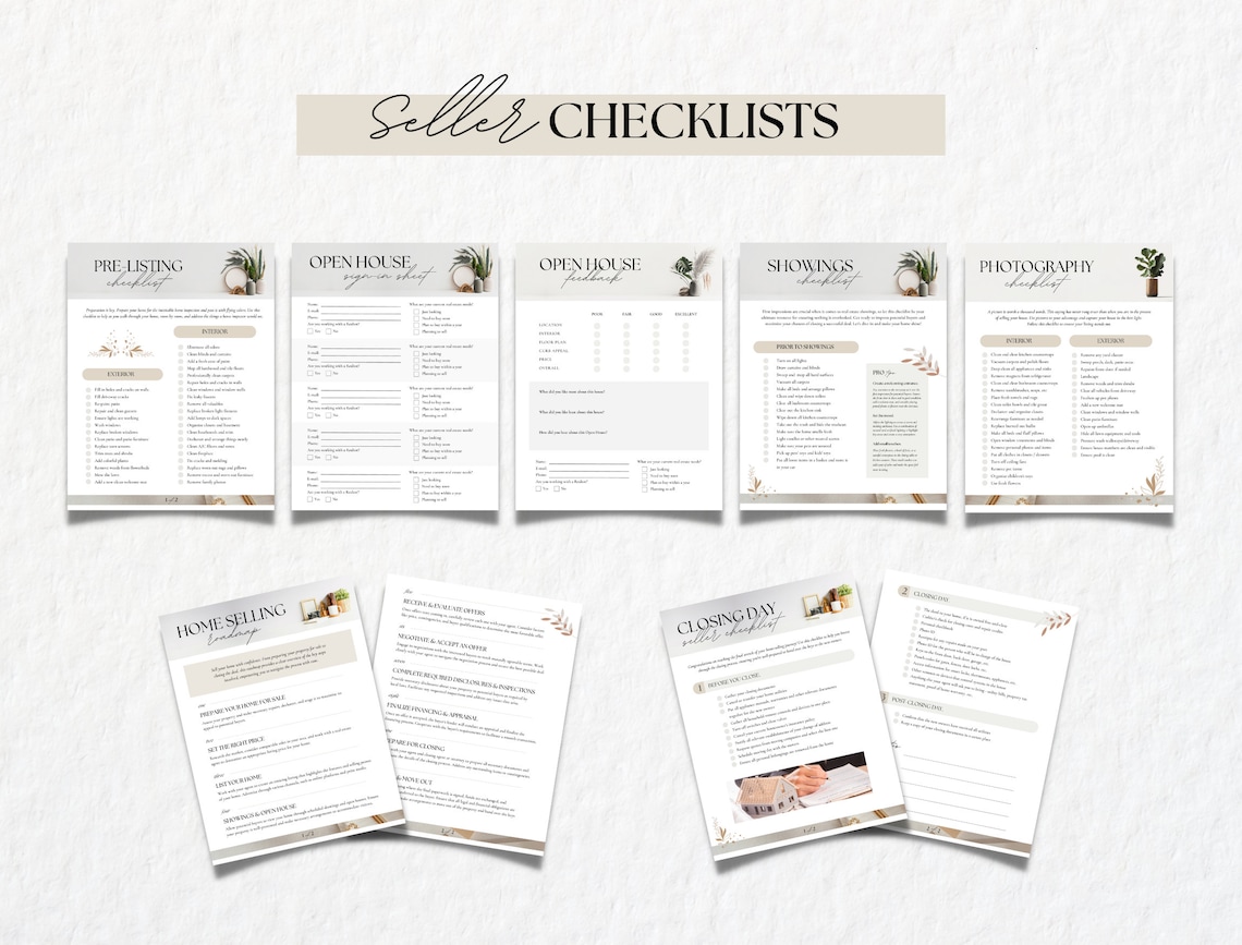 Real Estate BUYER and SELLER Checklist Bundle | Canva Template ...