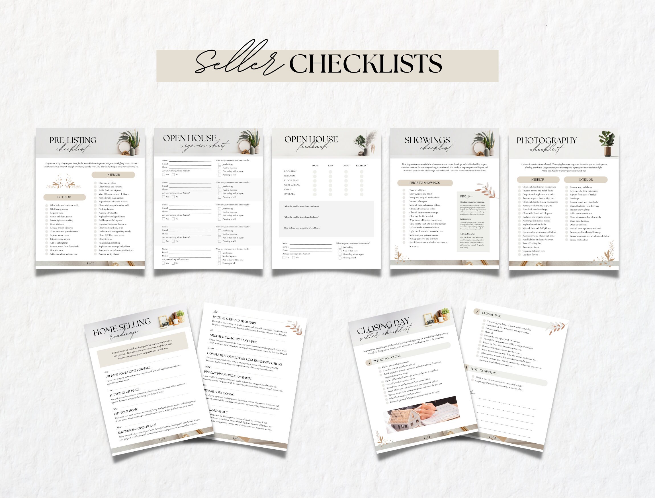 Real Estate BUYER and SELLER Checklist Bundle | Canva Template ...