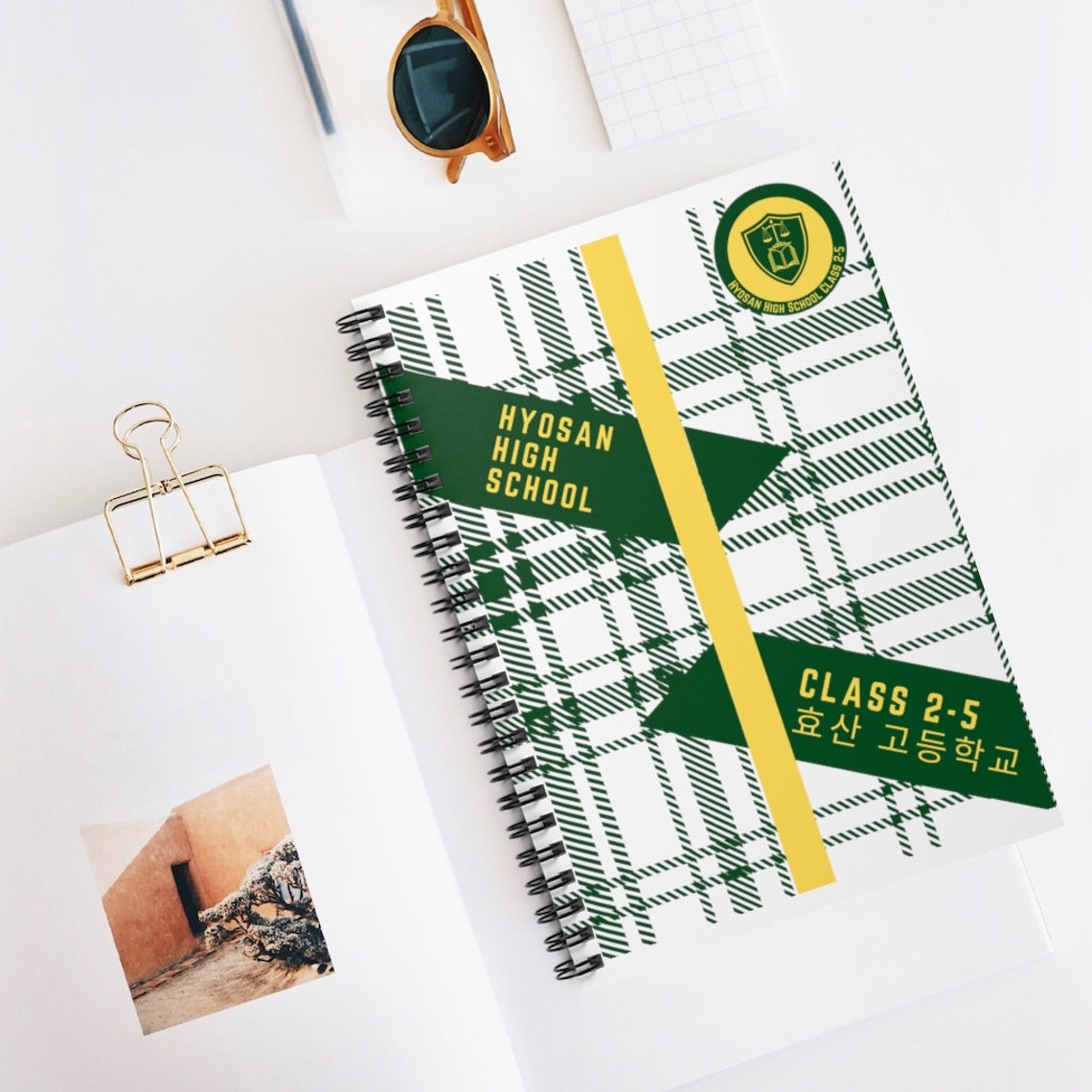 Hyosan High School Class 2-5 Plaid Spiral Notebook Ruled Line - Etsy