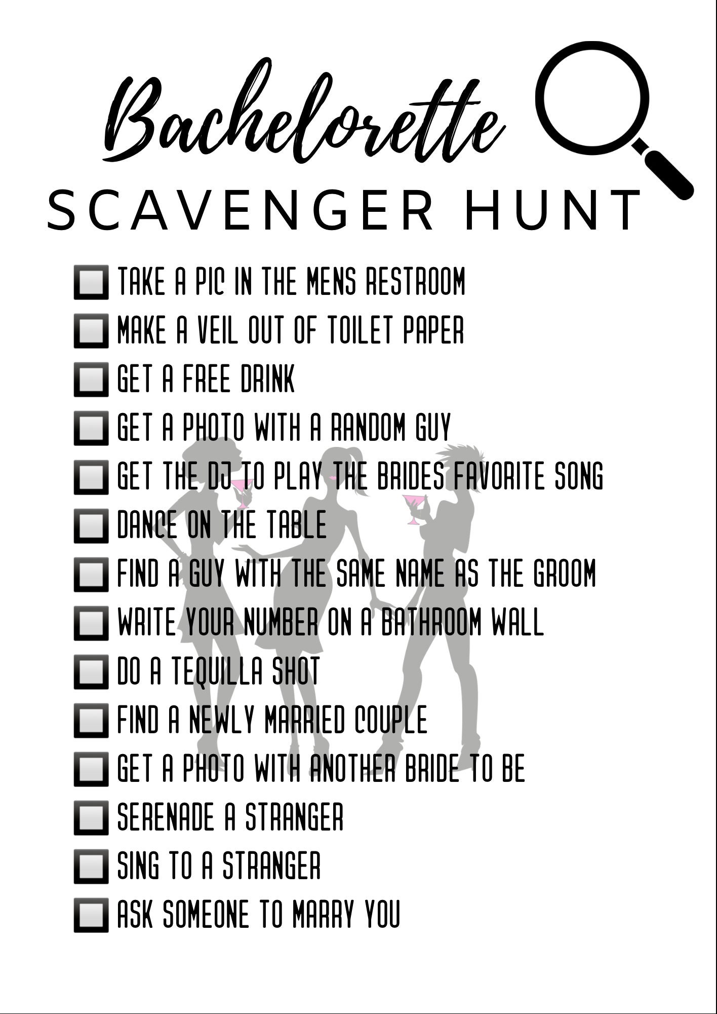 Bachelorette Scavenger Hunt - Etsy