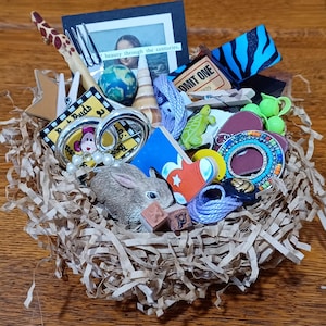 Crow's Nest of Treasures; Handmade Paper Nest filled with 35 Crow Confetti Trinkets