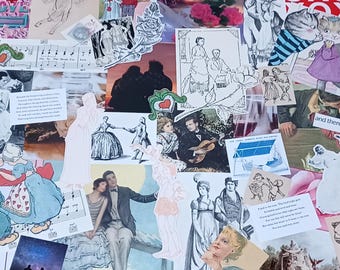 Sweet Romance Ephemera Pack; 35 + pieces of  Paper Ephemera for Junk Journals, Scrapbooks, and Collages