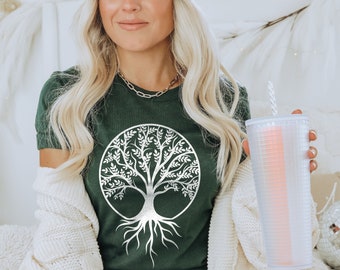 Tree of Life T-Shirt | Tree Roots Shirt | Circle of Life Shirt | Tree Branch Shirt | Deep Roots Shirt | Uplifting Shirt Women