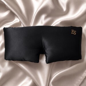Sleep Mask for Lash Extensions, 22 Momme Mulberry Silk 3D Eye Mask, Total Blackout Sleep Mask, Luxury Beauty Sleep Gift for Women, Black